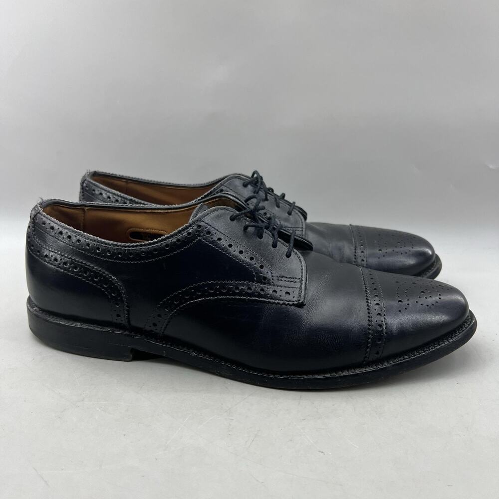 Allen Edmonds Sanford Cap Toe Oxford Men Size 9 D Black Leather Wingtip Shoes